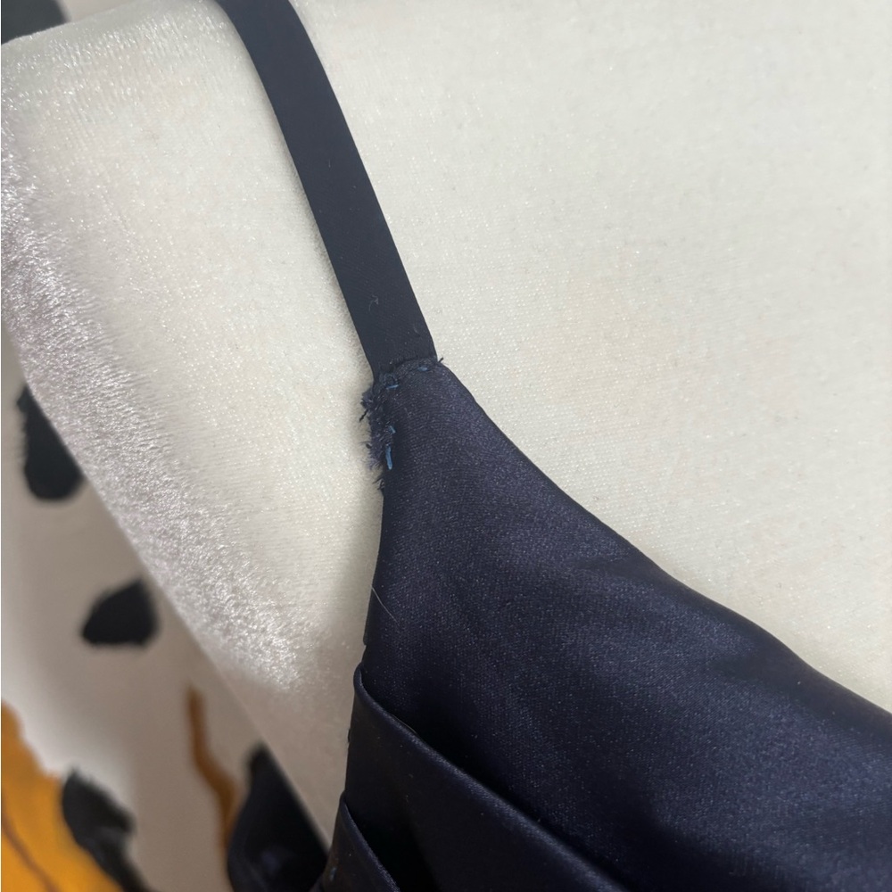 Navy Satin Evening Dress - Picture 5 of 9